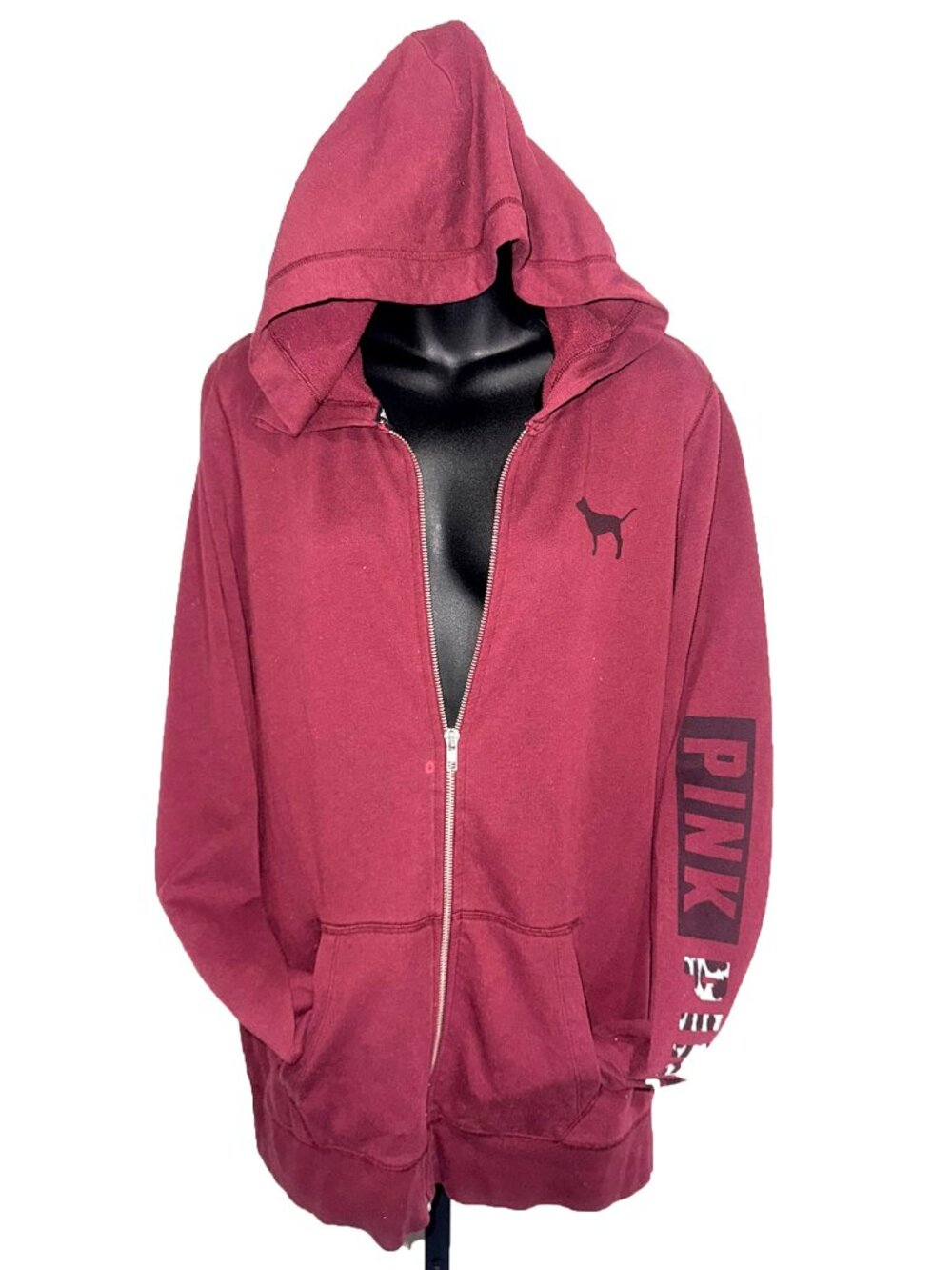 PINK Victoria Secrets Maroon Hoodie Size Medium